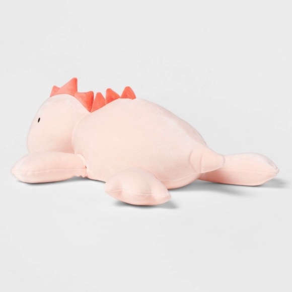 Pink Dinosaur Weighted Plush Throw Pillow - Pillowfort - Picture 4 of 9